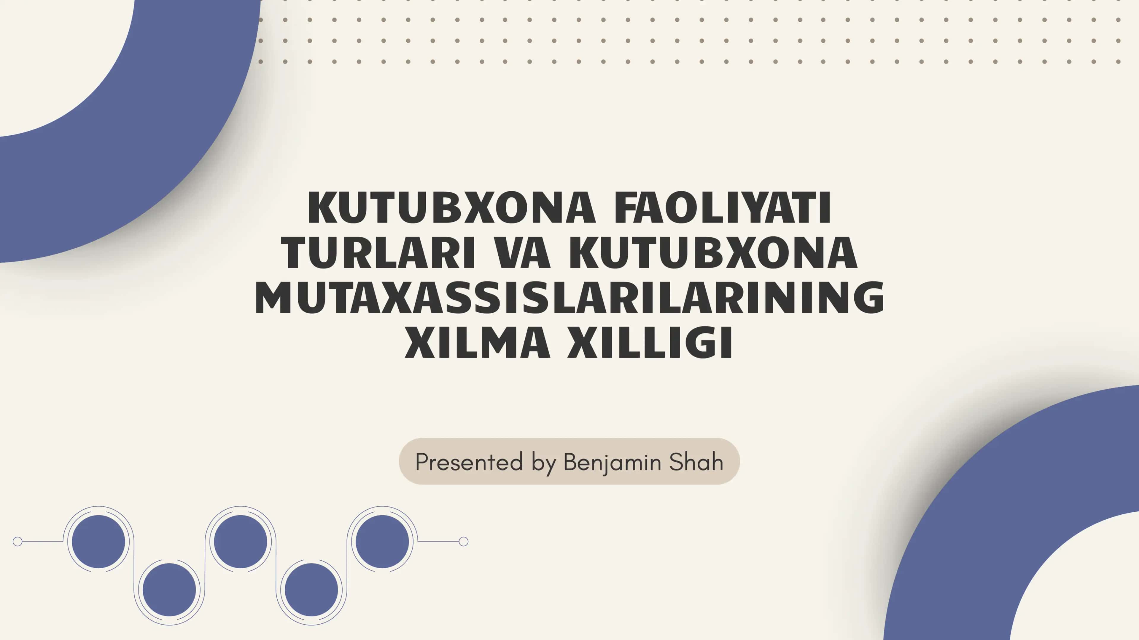 KUTUBXONA FAOLIYATI