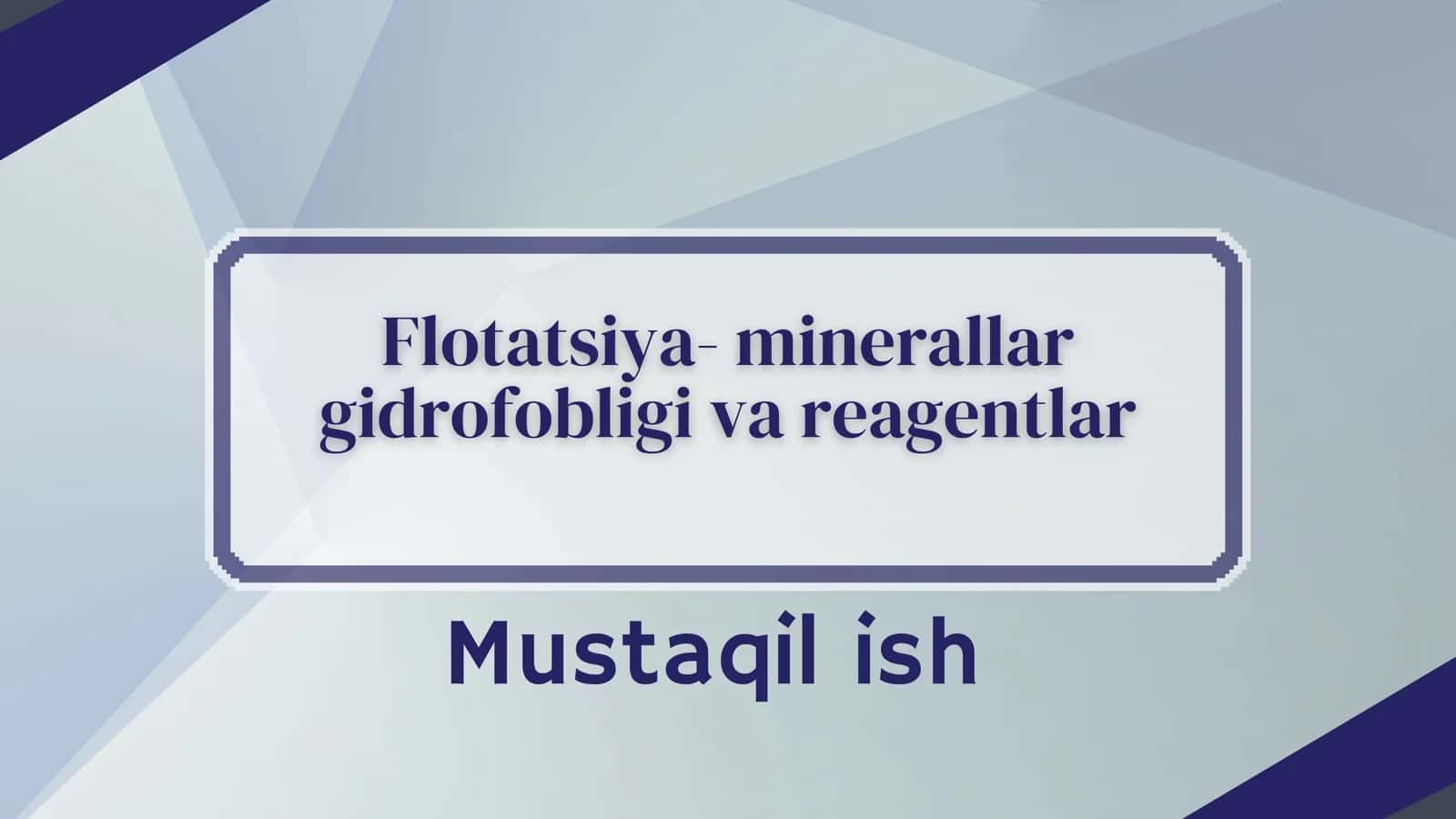 Flotatsiya- minerallar