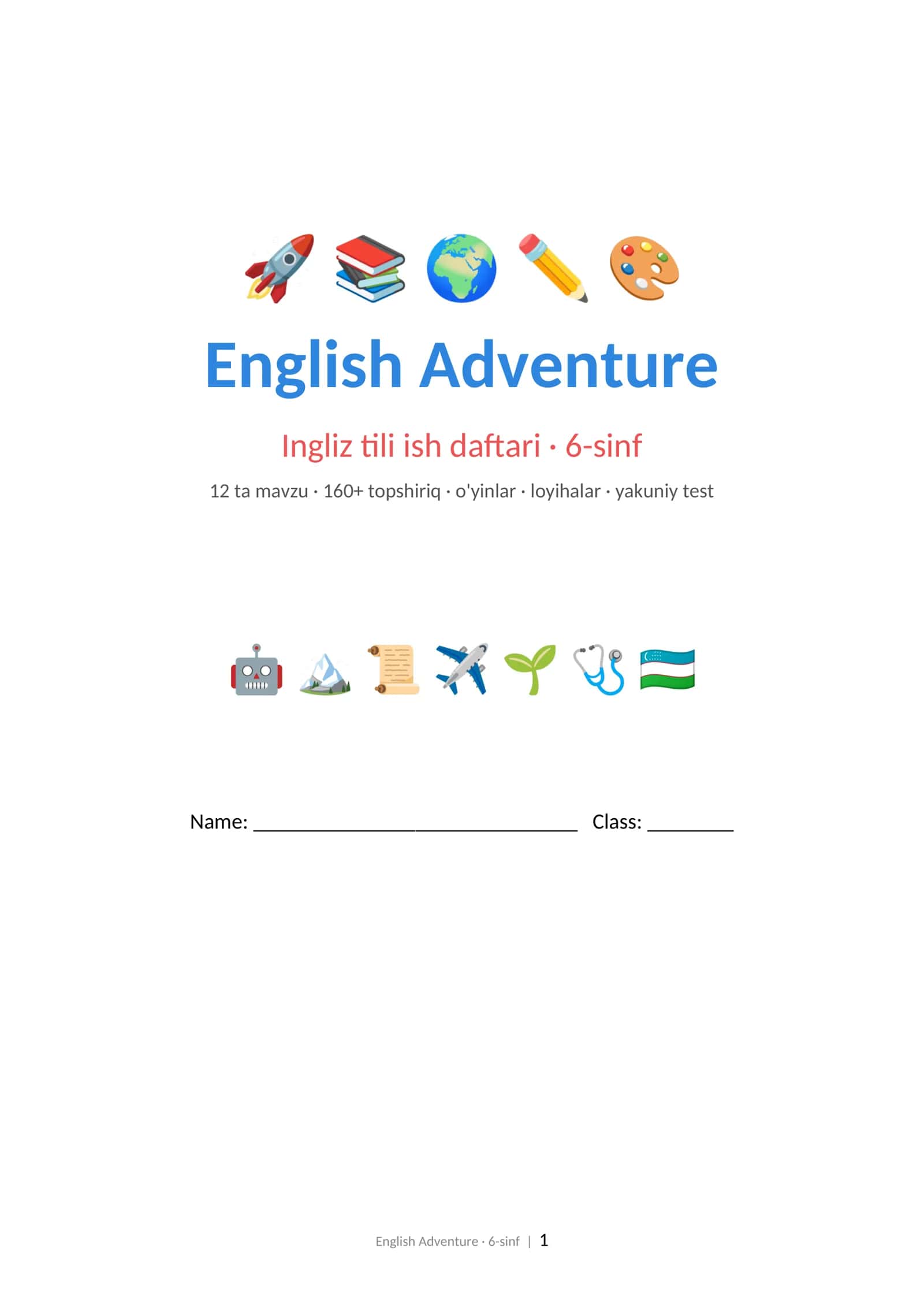 English Adventure Ingliz tili ish daftari · 6-sinf English Adventure