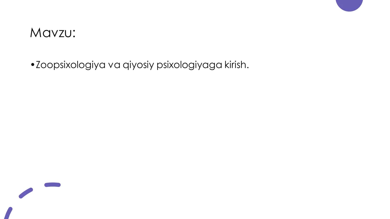 Zoopsixologiya va qiyosiy psixologiyaga kirish