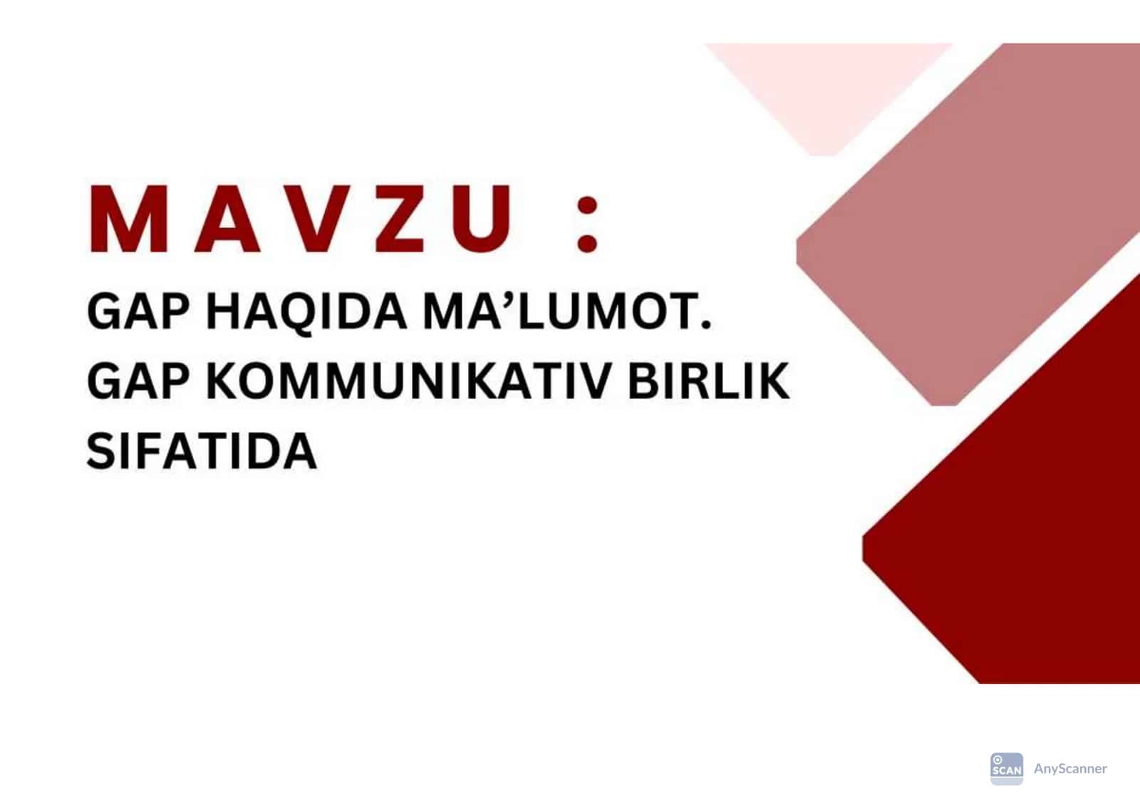 Gap haqida umumiy maʼlumot. Gap kommunikativ birlik sifatida