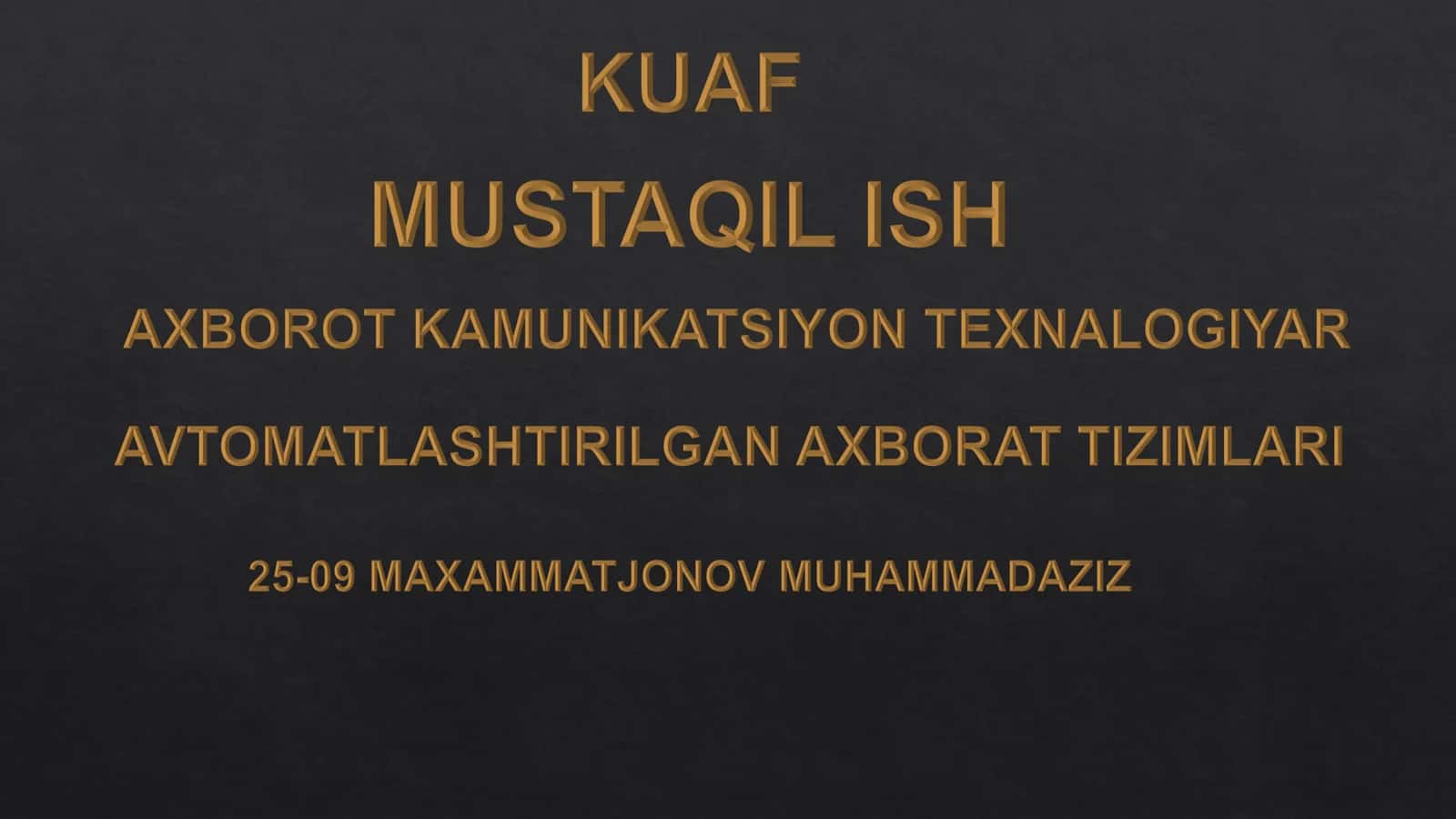 Avtomatlashtirilgan axborot tizimlari