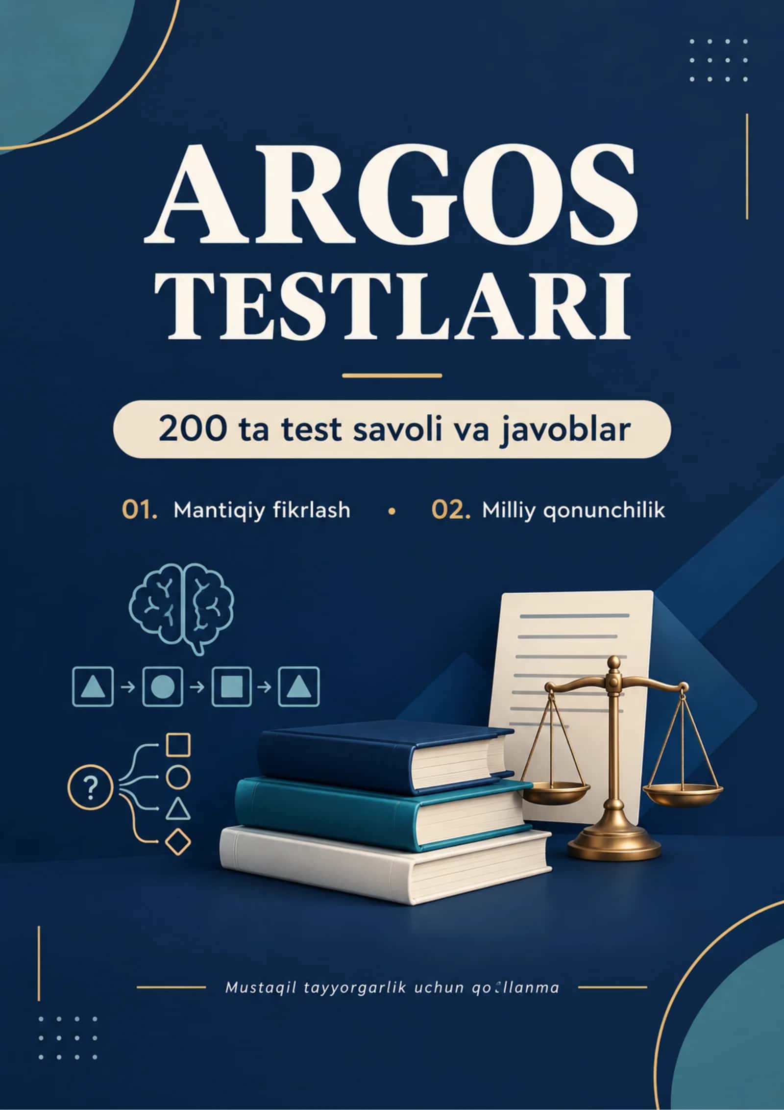 ARGOS 200 TA TEST SAVOLI VA JAVOBLAR - Mantiqiy fikrlash, Milliy qonunchilik