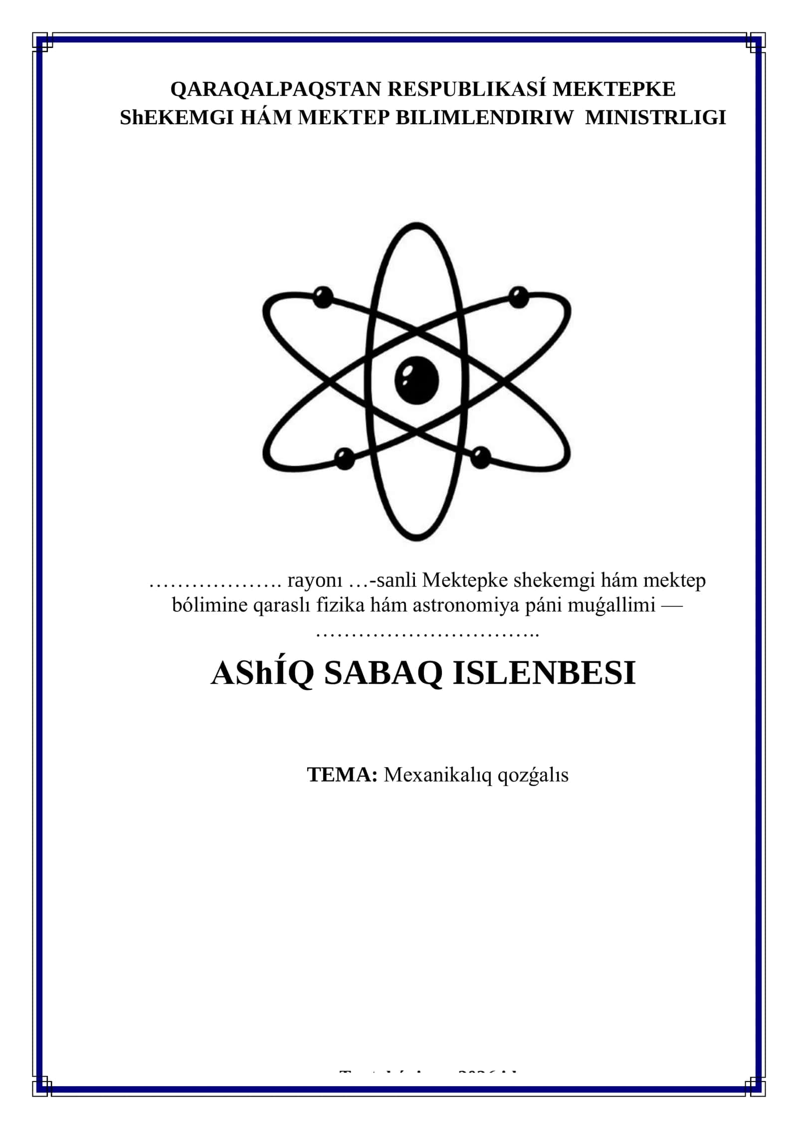 AShÍQ SABAQ ISLENBESI