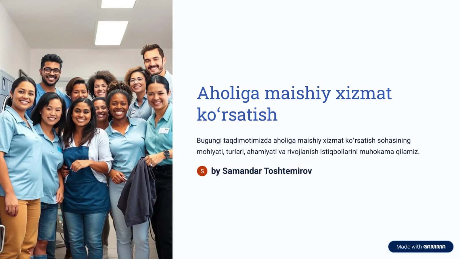 Maishiy xizmat ko»rsatish