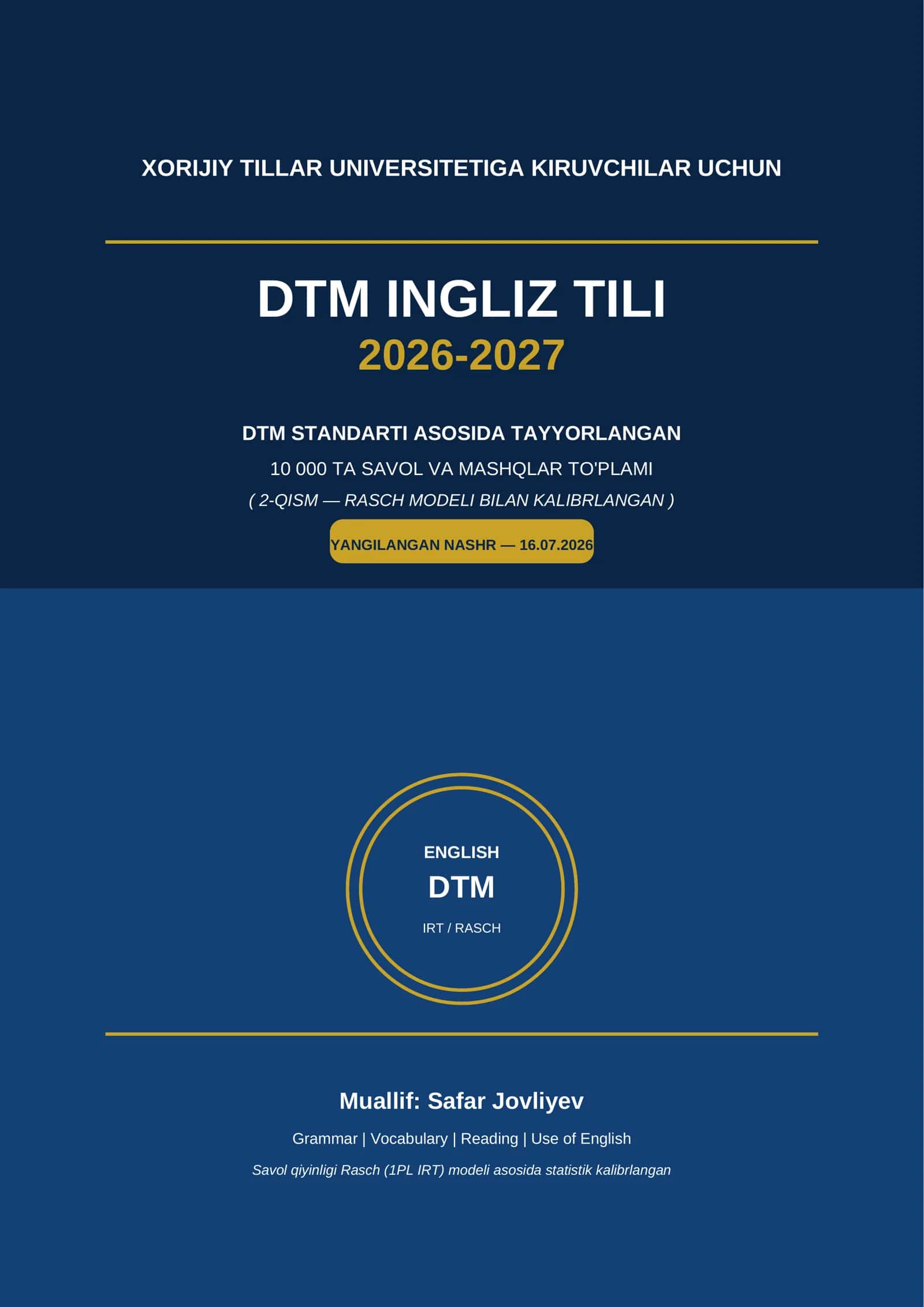 DTM INGLIZ TILI 2026-2027