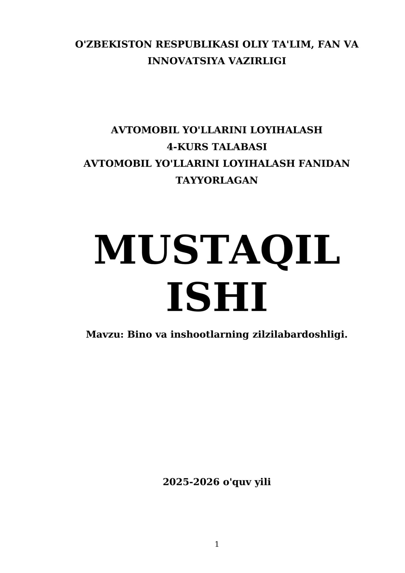 Bino va inshootlarning zilzilabardoshligi