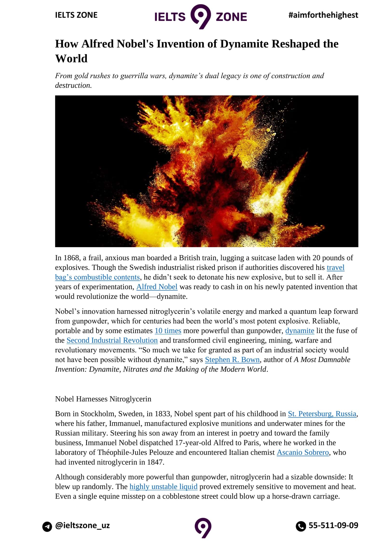 How Alfred Nobel's Invention of Dynamite Reshaped the World