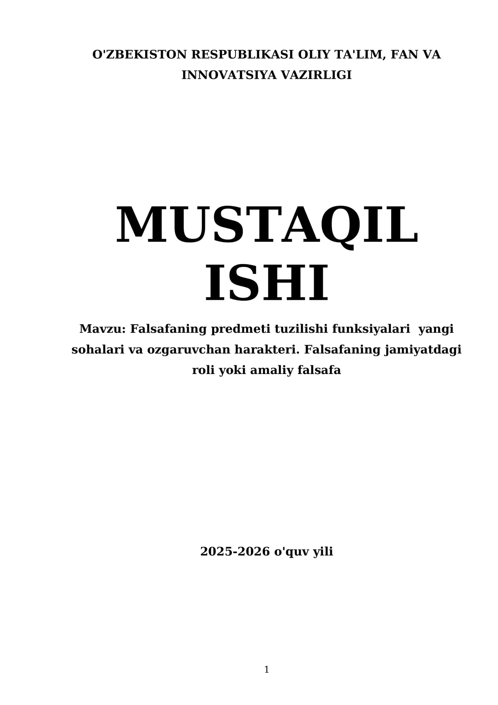 Falsafaning Predmeti va Tuzilishi Funksiyalari