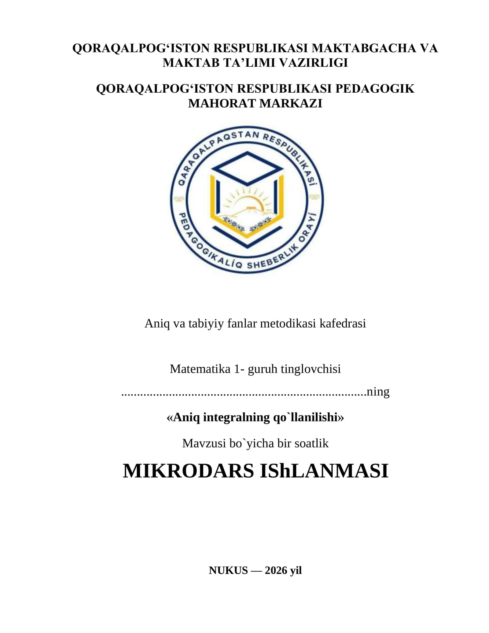 Aniq integralning qo‘llanilishi