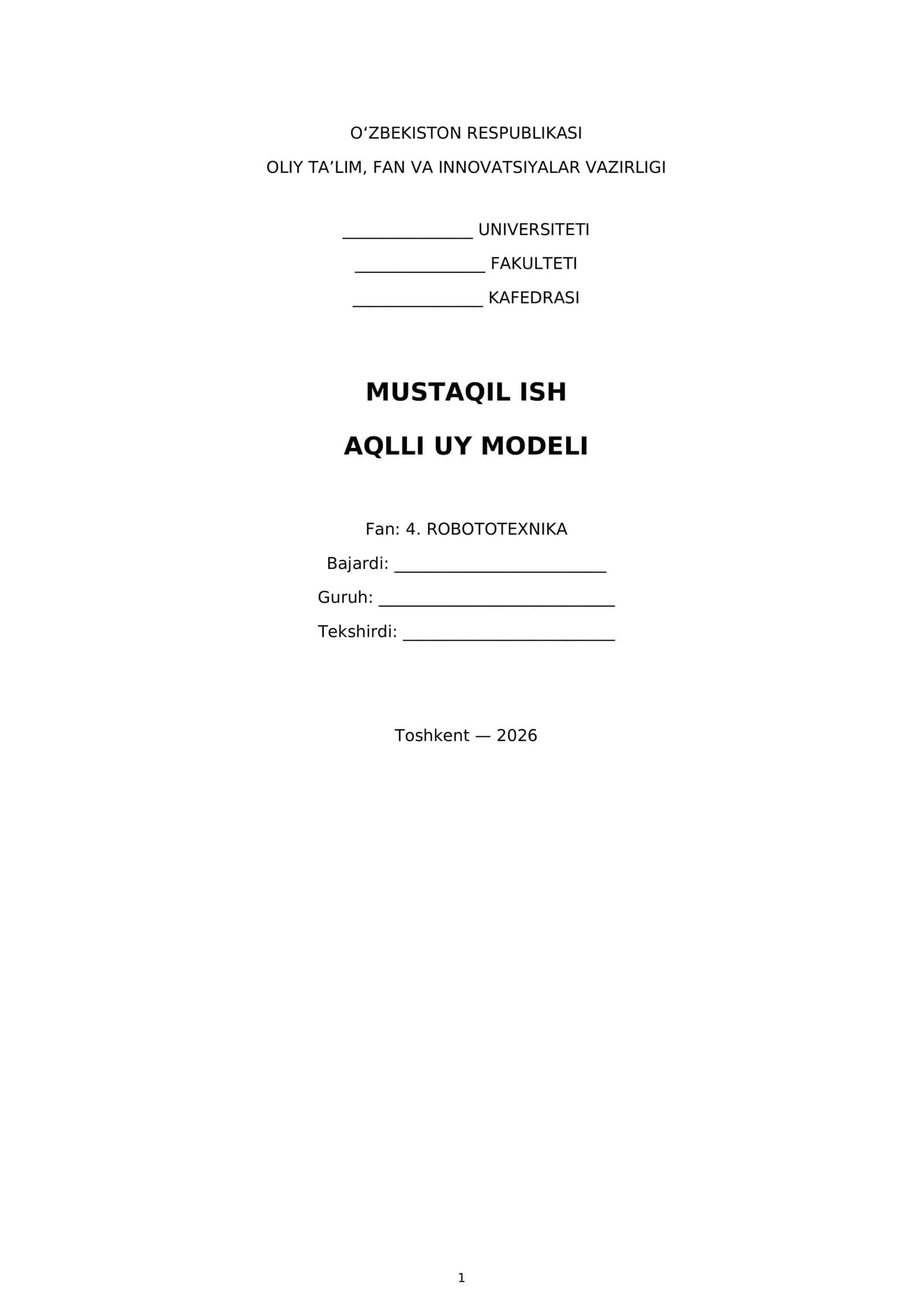 Aqlli uy modeli