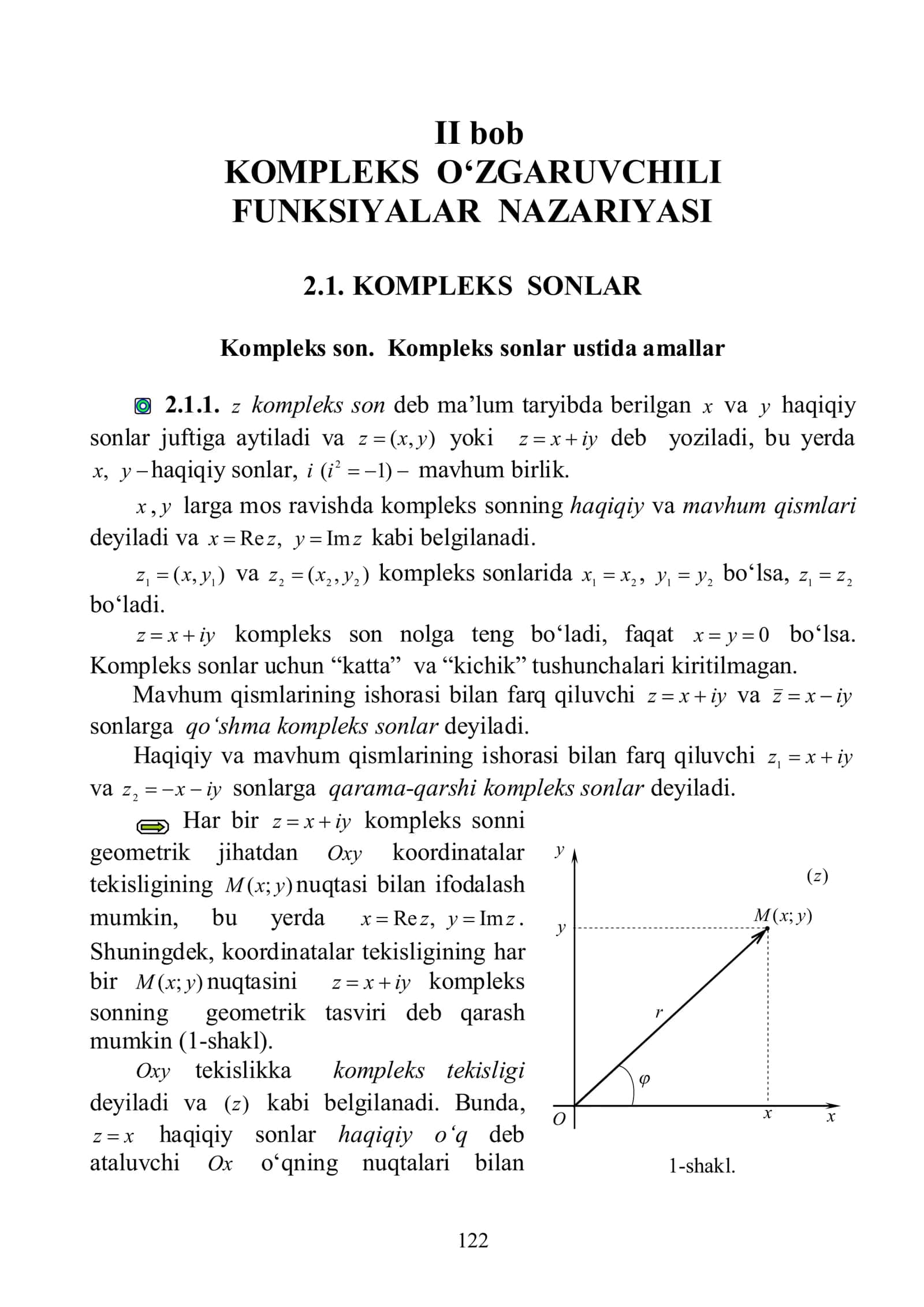 [KOMPLEKS O‘ZGARUVCHILI FUNKSIYALAR NAZARIYASI]