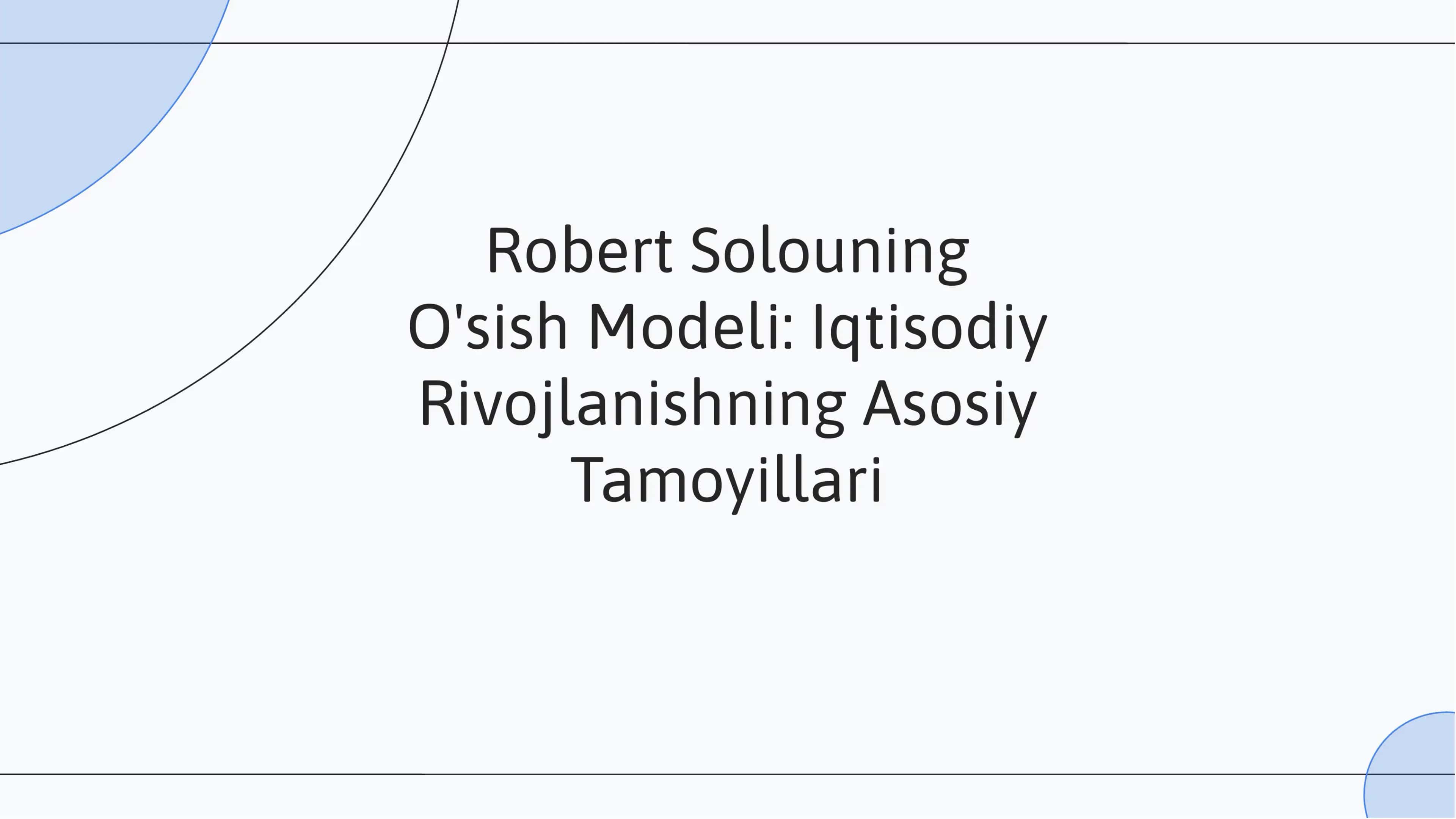 Robert Solouning O'sish Modeli
