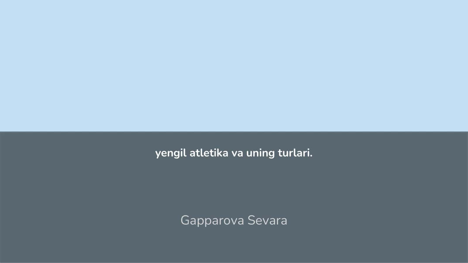 Yengil atletika va uning turlari