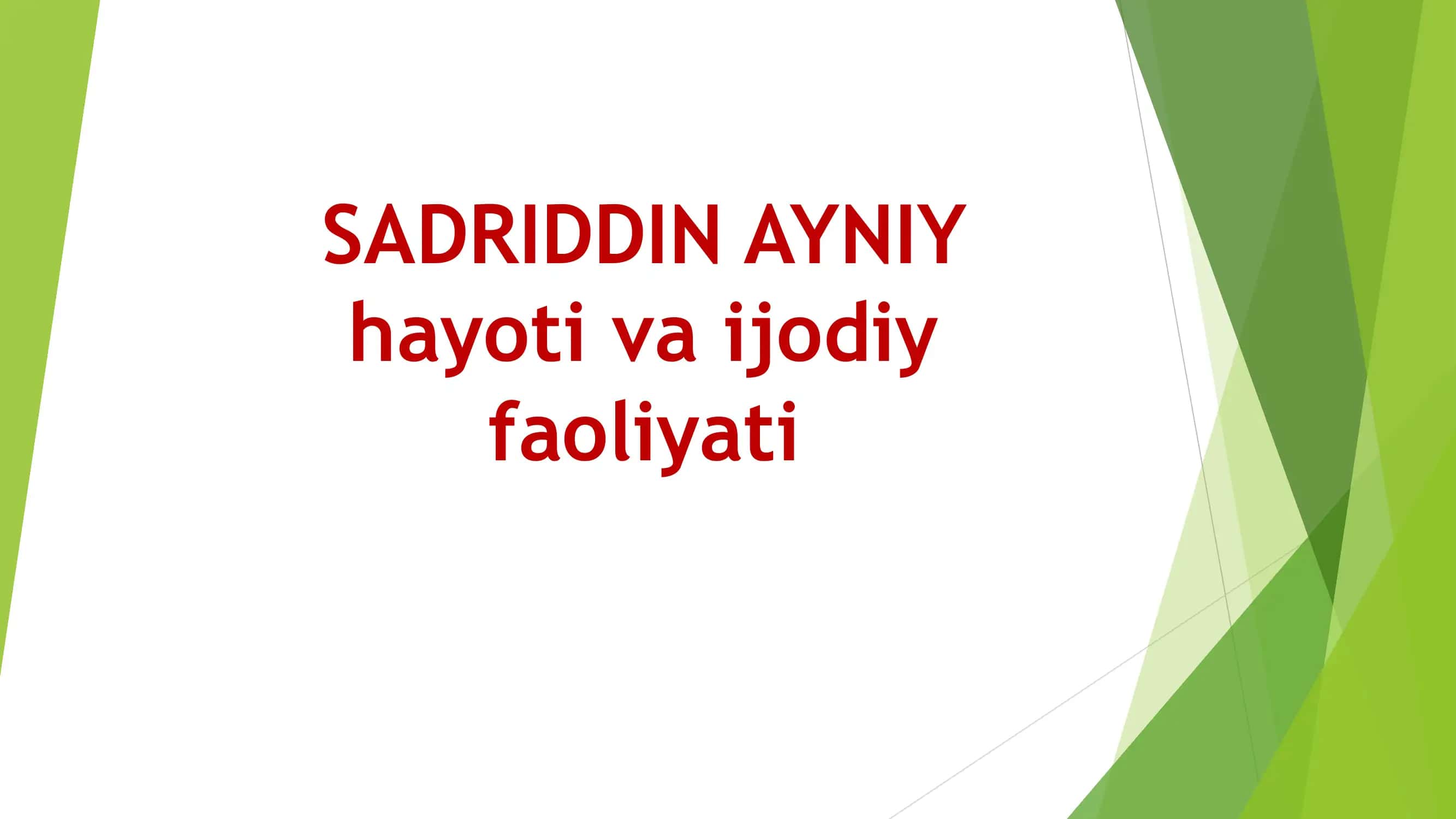 SADRIDDIN AYNIY