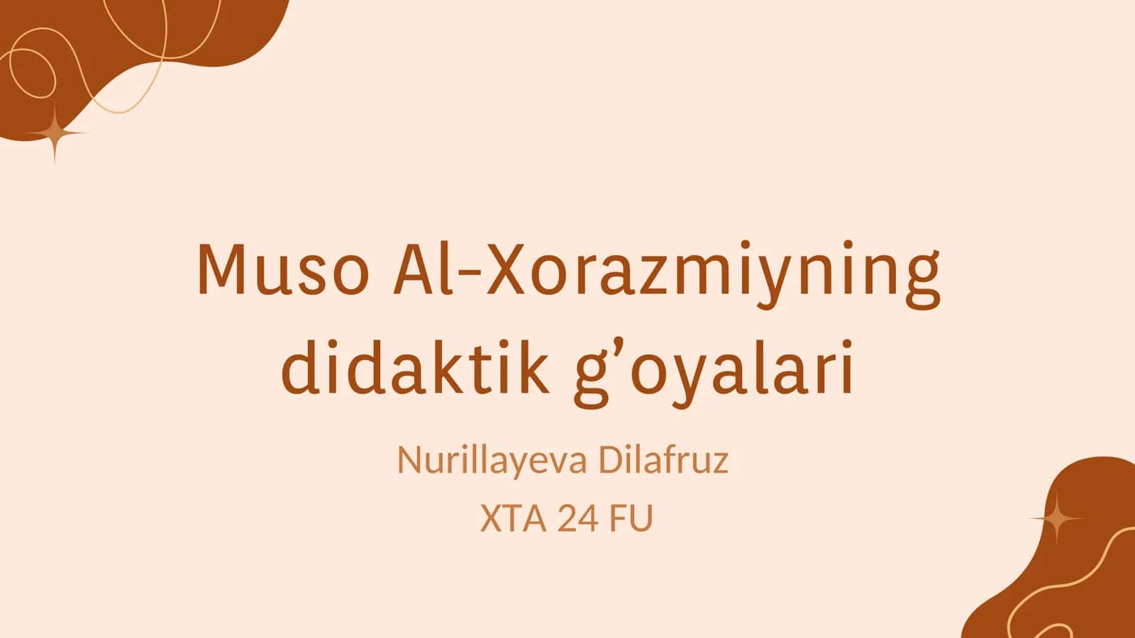 Muso Al Xorzmiz haqida ma'lumot slayd