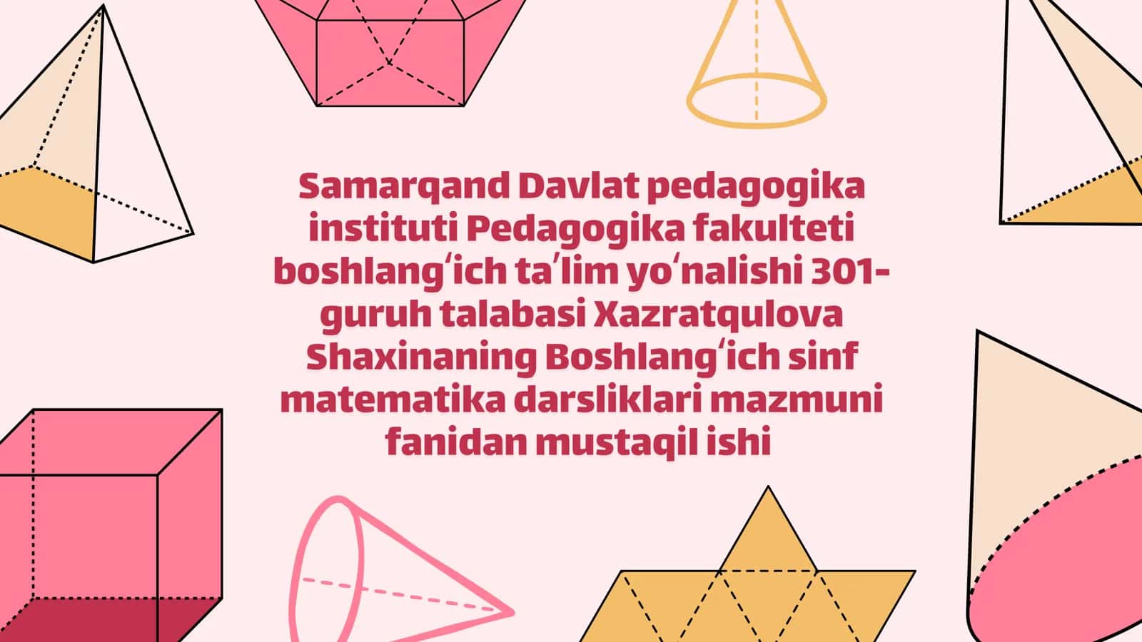 Boshlangʻich sinf matematika dasturining choraklar boʻyicha joylashuvi