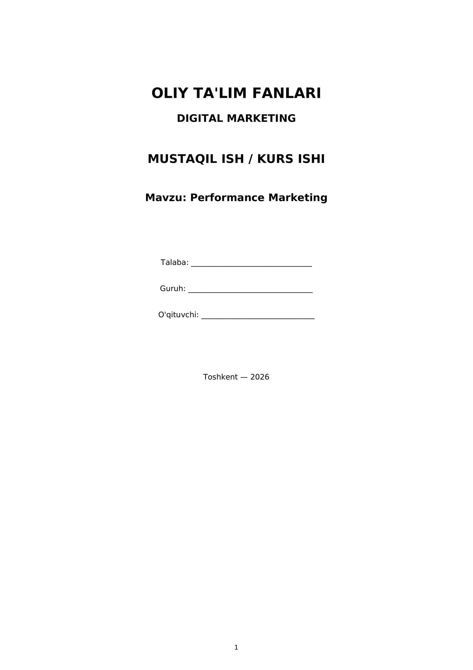 Performance Marketing