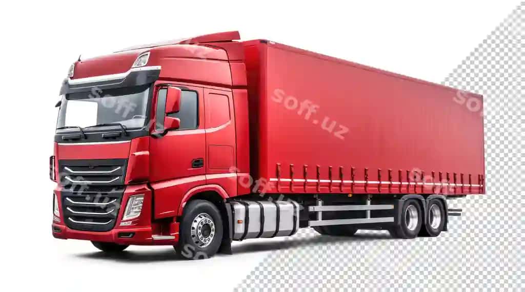 Namuna qizil yuk avtomobili | Mockup red truck