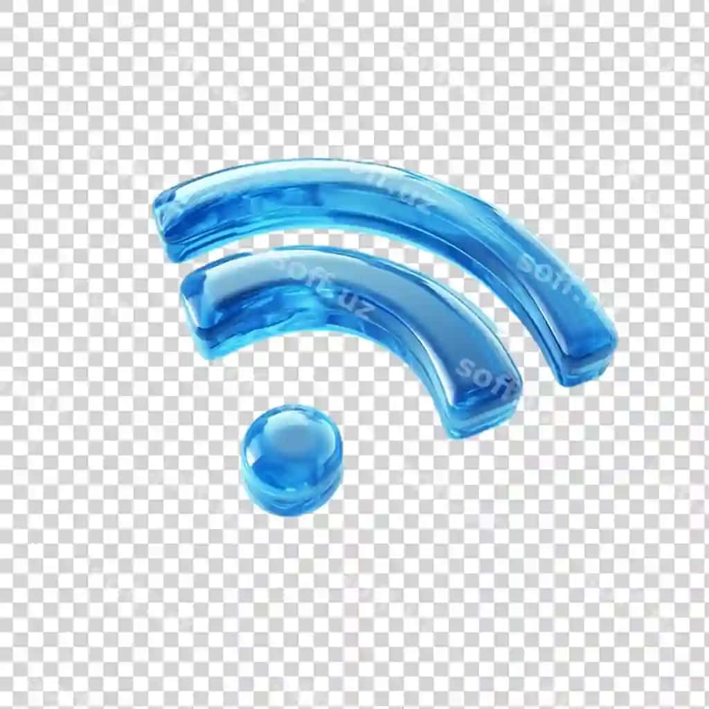 Ko'k Wi-Fi ikonka shaffof orqa fonda ajraltirilgan | Blue wifi icon isolated transparent background