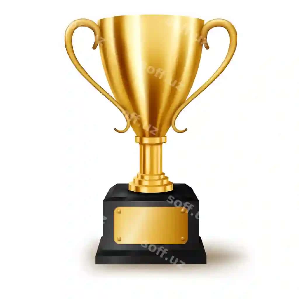 Haqiqiy oltin sovga ajraltirilgan matn joyi bilan | Realistic golden trophy isolated with text space