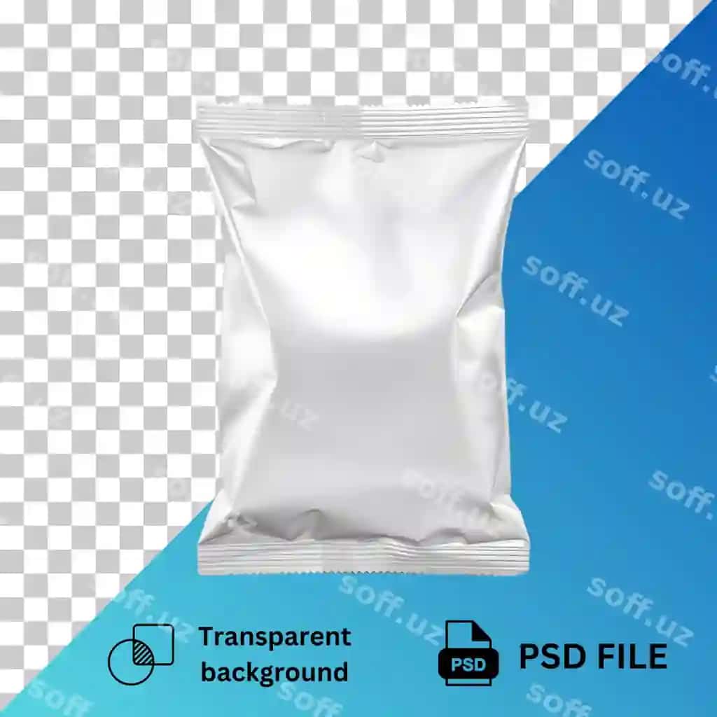 Shinovar foliya ovqat paketi namunasi ultra qatlam bilan | Glossy foil food packet mockup with ultra layer