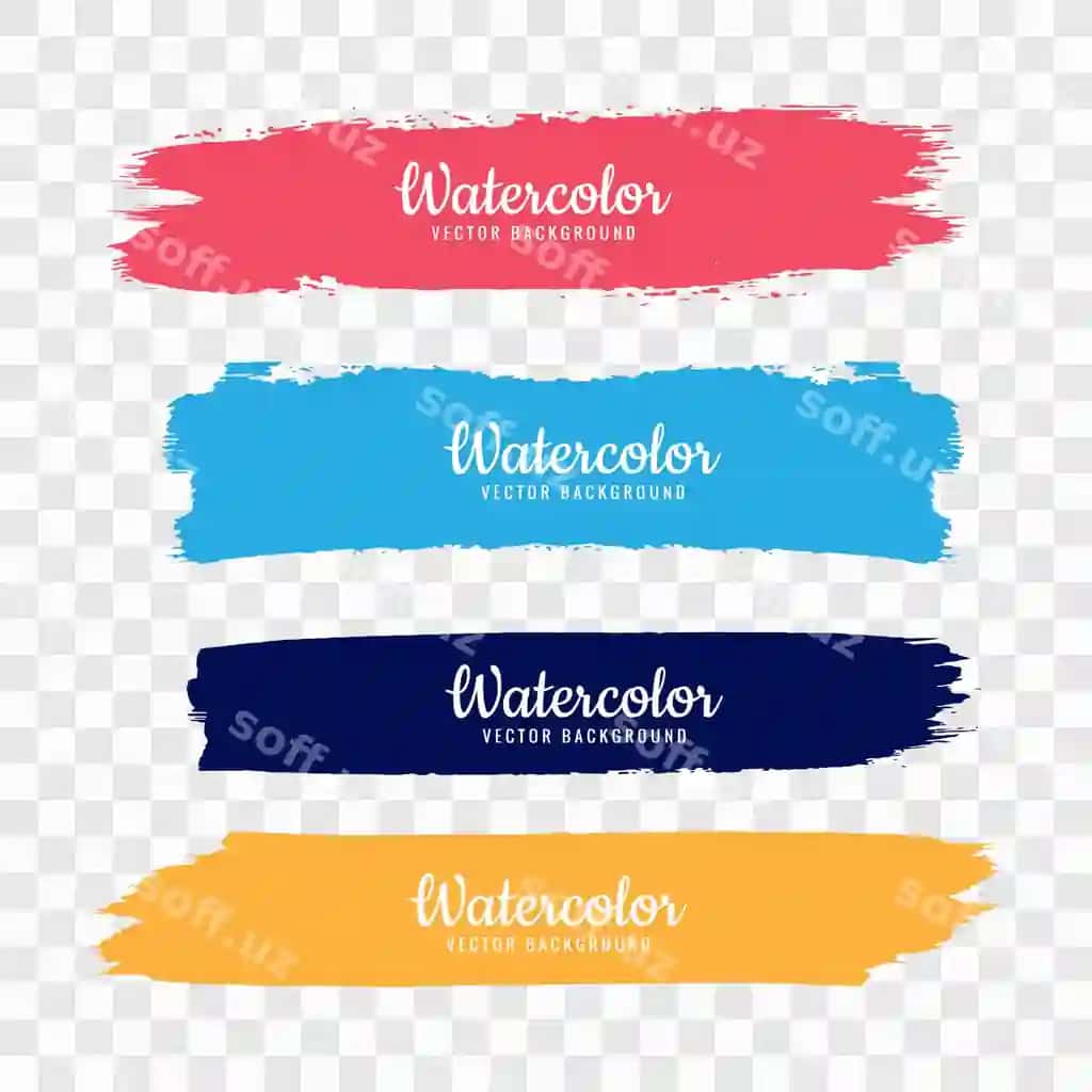 Qol bilan chizilgan rangli akvarel chiziqlari to'plami vektor | Hand draw colorful watercolor strock set vector