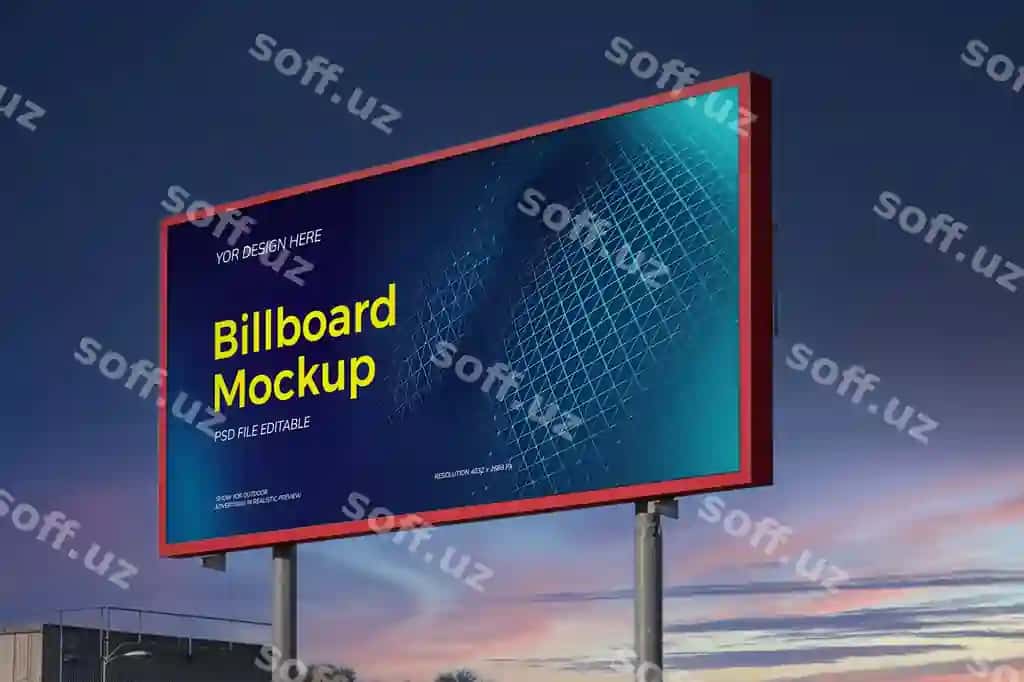 Tashqi billboard namunasi | Billboard mockup display outdoor