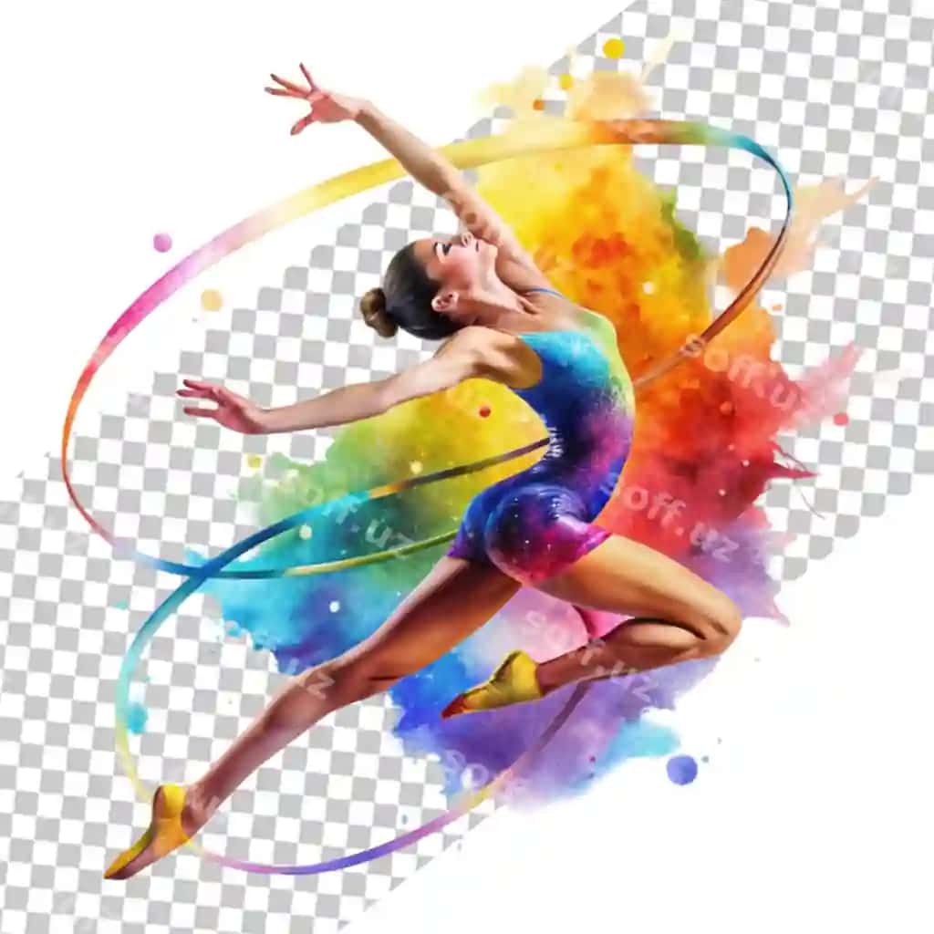 Rangarang balleerina illustratsiyasi oq fondaa | Colorful ballerina illustration white background