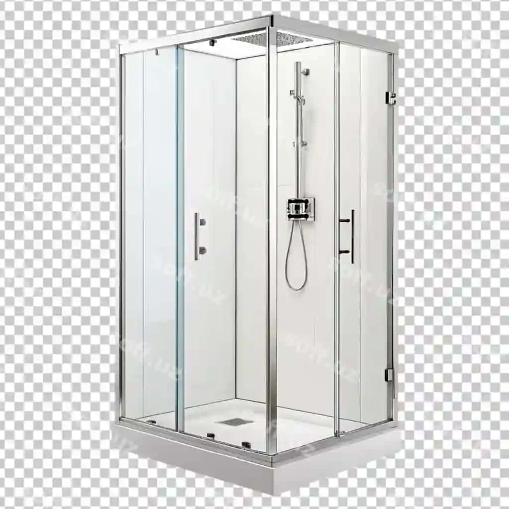 Duvoz kabina ajraltirilgan oq orqa fonda 3d illustratsiya kompyuter yaratilgan render | Shower cabin isolated white background 3d illustration cg render