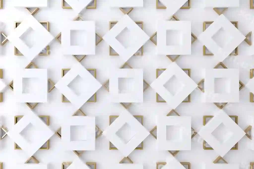 Oq altin kvadrat shakl 3D devor foni divarnaqsh foni | White gold square shape 3d wall background wallpaper backdrop