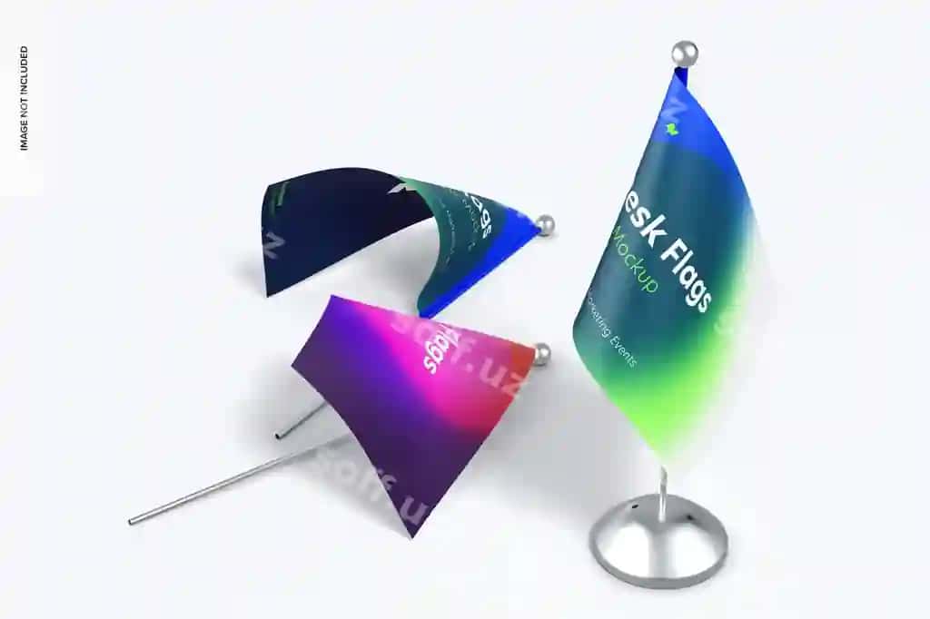 Stol bayrog'alar namunasi | Desk flags mockup