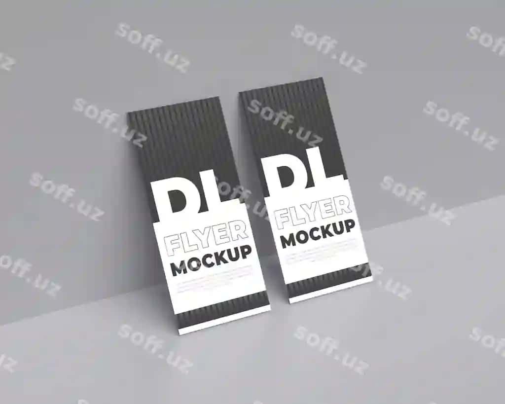 DL flyer 3d mockup dizayn shabloni | Dl flyer 3d mockup design template