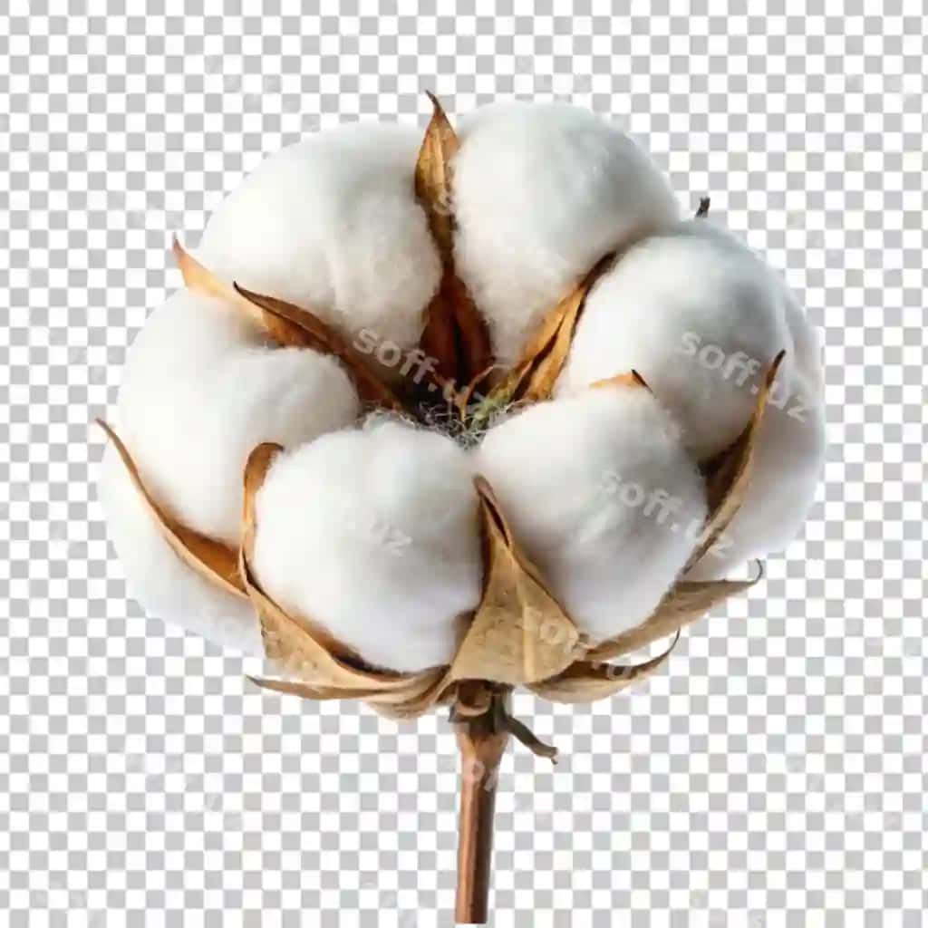 Paxta guli ajraltirilgan shaffof orqa fonda | Cotton flower isolated transparent background