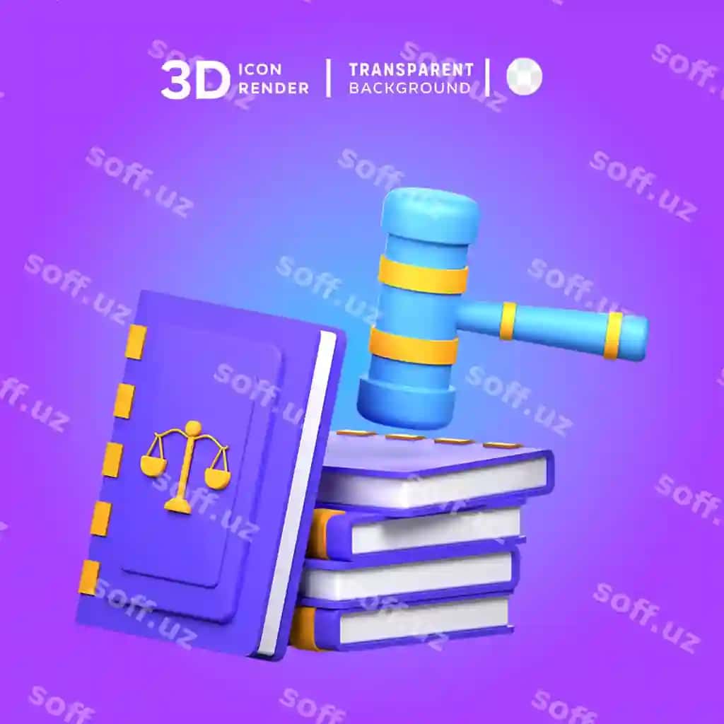 Psd qonun kitobi 3d illustratsiyasi | Psd law book 3d illustration