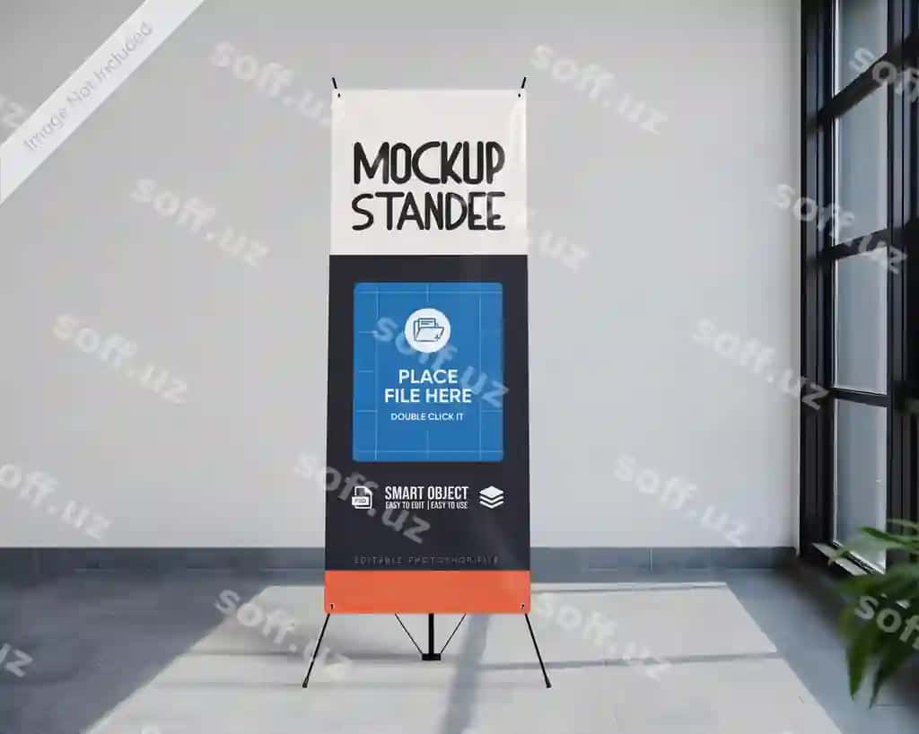 X banner mockup standee | X banner mockup standee