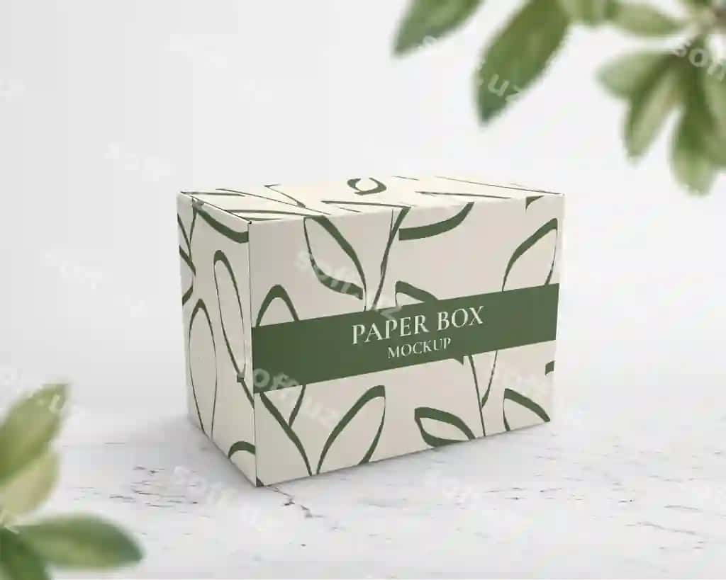 Ekologik qog'oz qutisi mockup PSD tahrir qilish mumkin qadoqlash dizayni | Eco paper box mockup psd editable packaging design