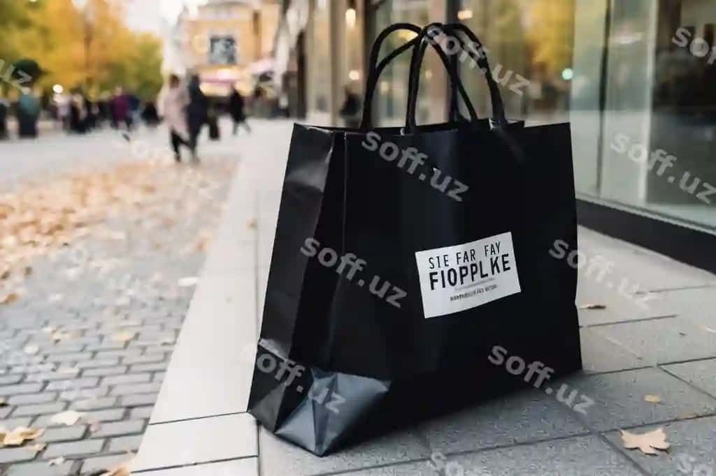 Xarid sumka Black Friday sotuvi yozuvchi | Shopping bag with black friday sale inscription