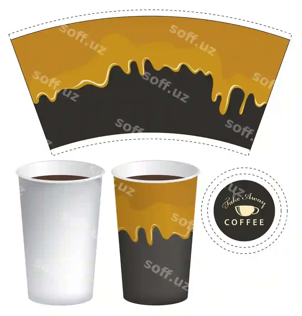 Qog'ozlik kossa shabloni issiq ichimliklar | Paper cup template hot drinks