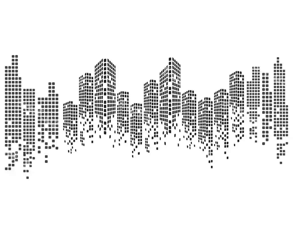 Zamonaviy shahar silueti vektor illustratsiyasi | Modern city skyline city silhouette vector illustration