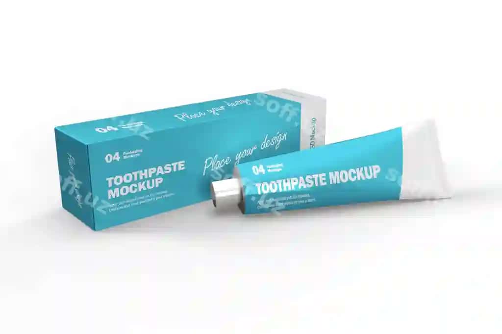 3d mockup toothpaste box tube | 3d mockup toothpaste box tube