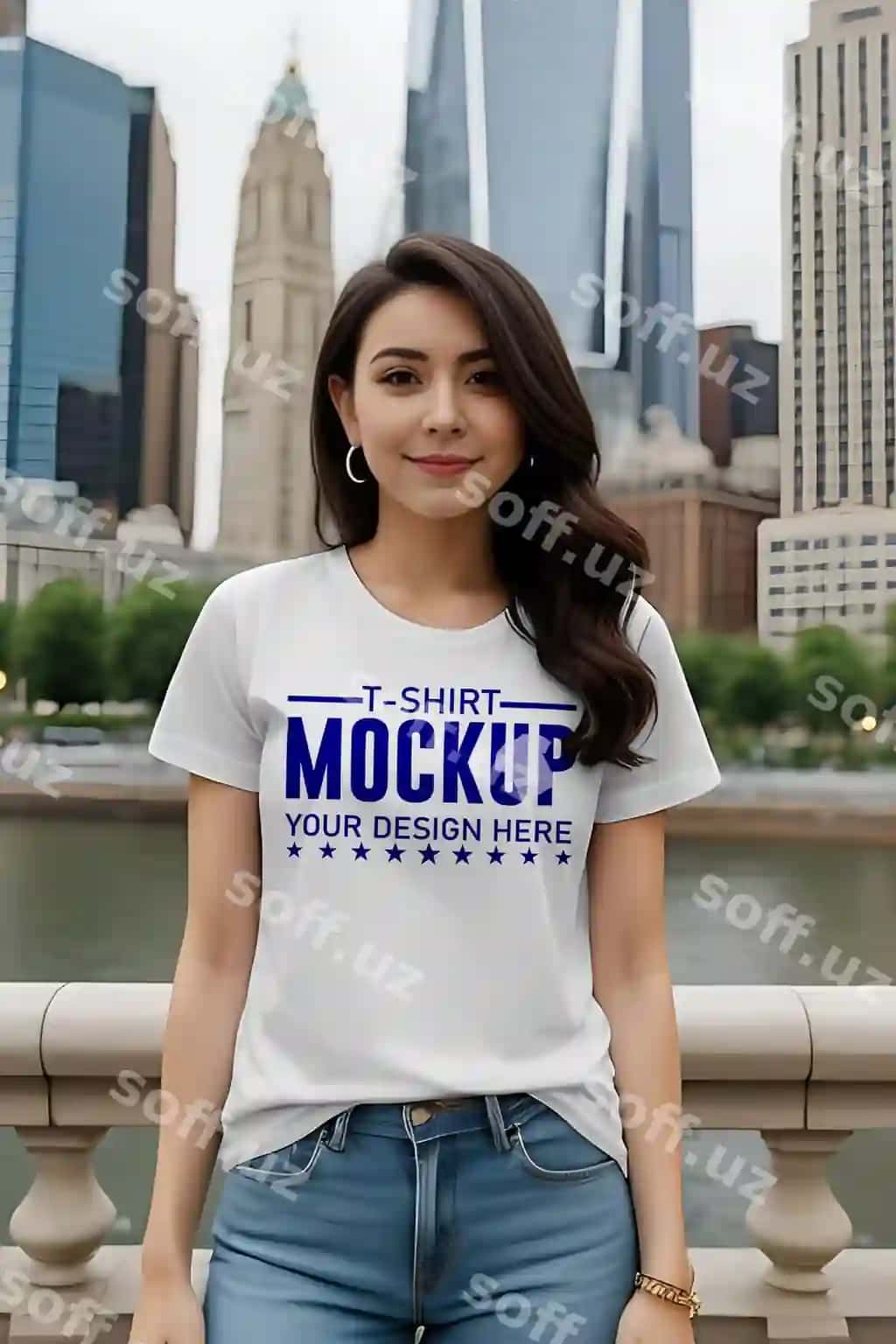 Oq oversize futbolka mockup bo'sh futbolka shabloni moda ayollar uchun | White tshirt mockup oversized blank tshirt template fashion female