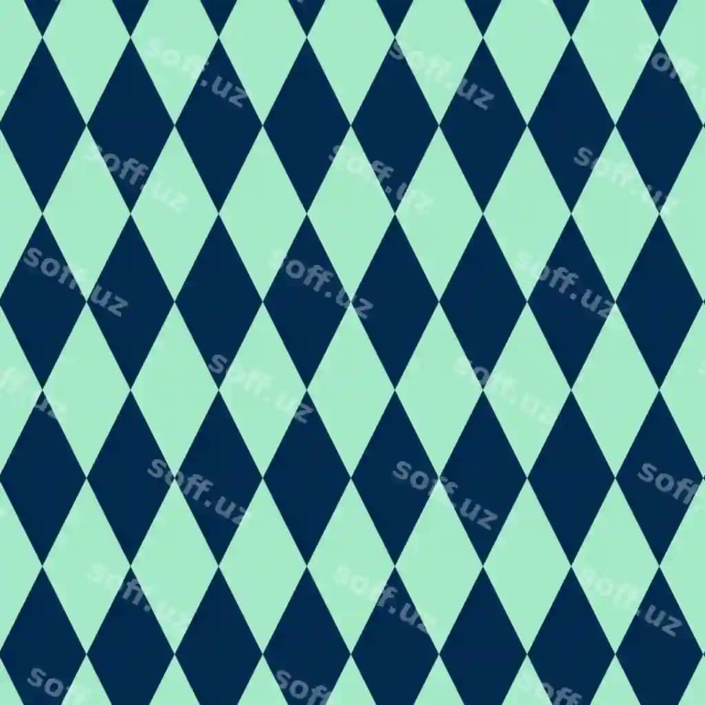 Vektor tekis geometric naqsh turkuaz ko'k romblar bilan | Vector seamless geometric pattern with turquoise blue rhombuses