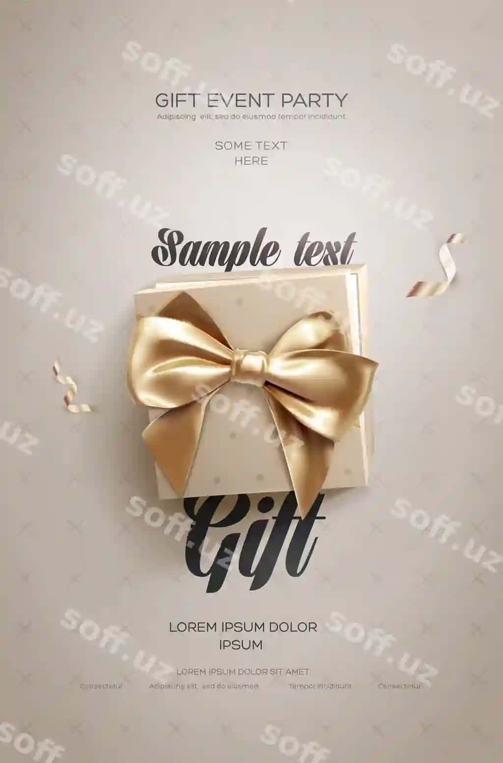 Oq bayramiy plakat yuqori ko'rinish sovg'a qutisi rim | White festive poster top view gift box bow