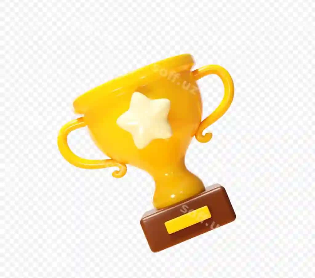 Muvaffaqiyat tropyasi 3d ikon illyustratsiya foni | Achievement trophy 3d icon illustration background