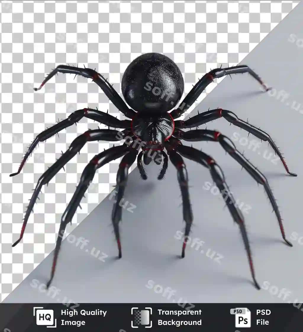 Premium yuqori sifatli psd qora kelin chuvochchasi ajraltirilgan zehirli xavfli | Premium high quality psd black widow spider isolated poisonous dangerous