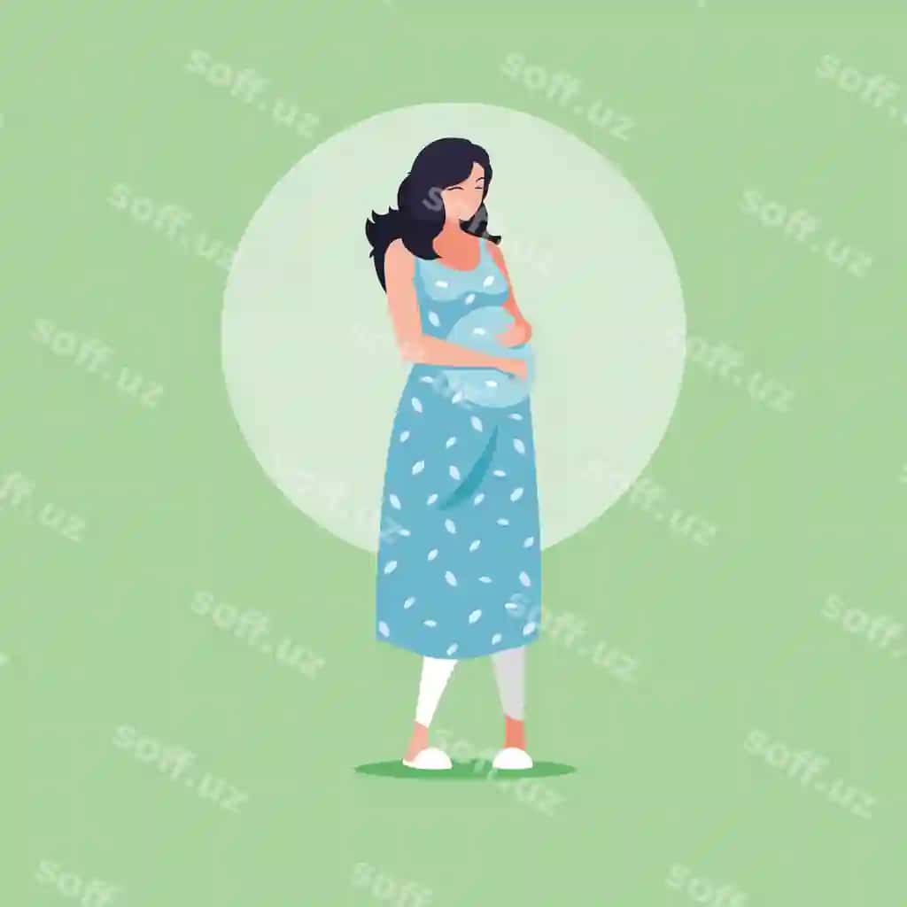 Hamila ayol avatar shaxs ikon vektor illustratsiya | Pregnant woman avatar character icon vector ilustrate