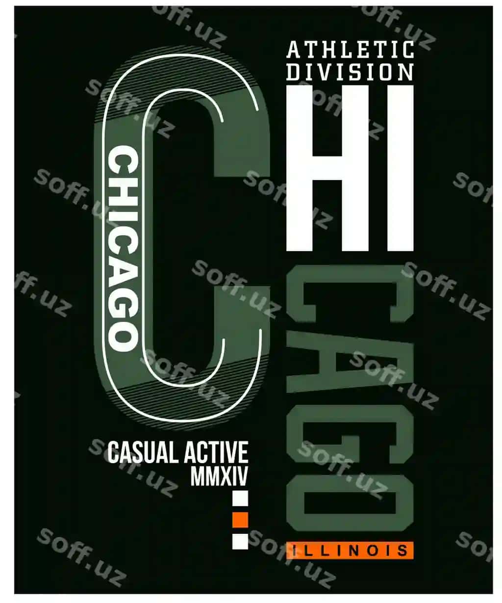 Chicago vintage tipografiya dizayni vektor illustratsiyasi futbolka kiyim | Chicago vintage typography design vector illustration tshirt clothing