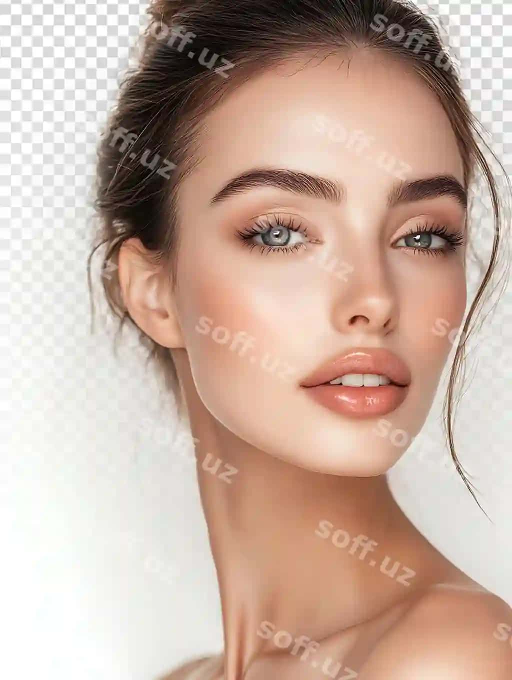 Parlak chiroyli mukammal teri studiya portreti | Radiant beauty flawless skin studio portrait