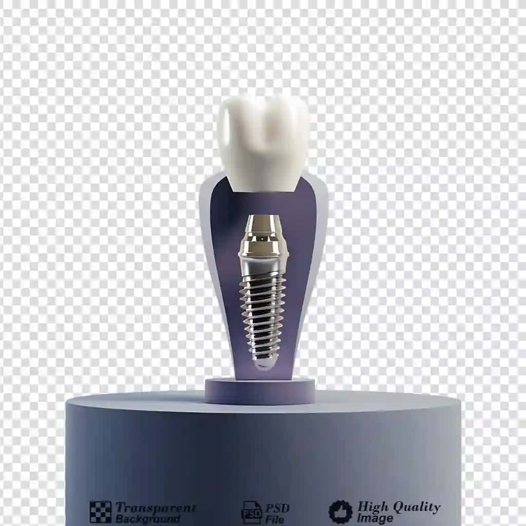Mockup dental implant podium izolyatsiya qilingan shaffof fon | Mockup dental implant podium isolated transparent background